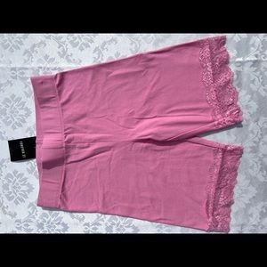 Pink Forever 21 Biker Shorts W/ Lace